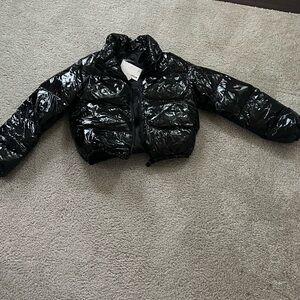 Shiny Black Puffer Jacket